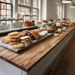 Кондитерские столы с деревянной столешницей